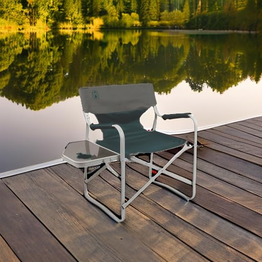 Folding Camping Chair with Side Table & Cup Holder