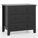 Giantex Small 3-Drawer Dresser for Bedroom - 28.5” x 18” x 26” Wide Chest of Drawers, Modern Large Nightstand, Storage Cabinet, Closet Storage Organizer for Living Room, Hallway (Black)