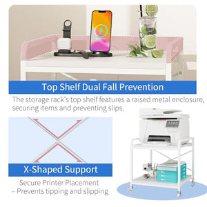 Under Desk Printer Stand with Power Outlet