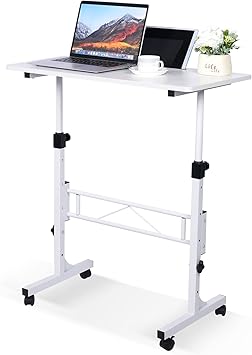 Adjustable Height Mobile Standing Desk with Wheels – 16"x31.5", 27"–43.5" Height Range