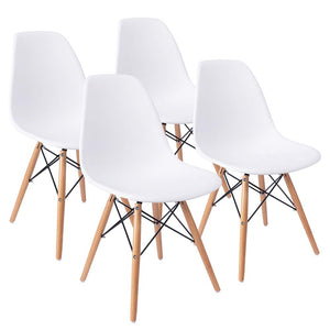 Mid-Century Modern Plastic Dining Chair – Set of 4