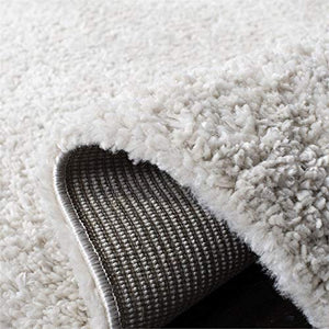 Beige Shag Area Rug 9x12 – Polypropylene, Non-Shedding, Machine Made