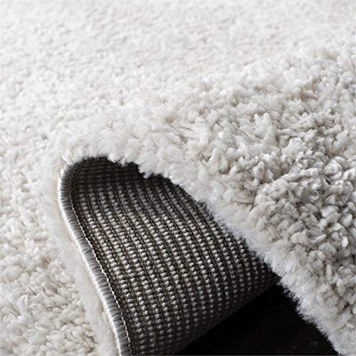 Beige Shag Area Rug 9x12 – Polypropylene, Non-Shedding, Machine Made