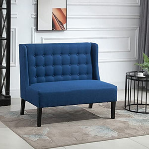 Wingback Button-Tufted Loveseat Sofa