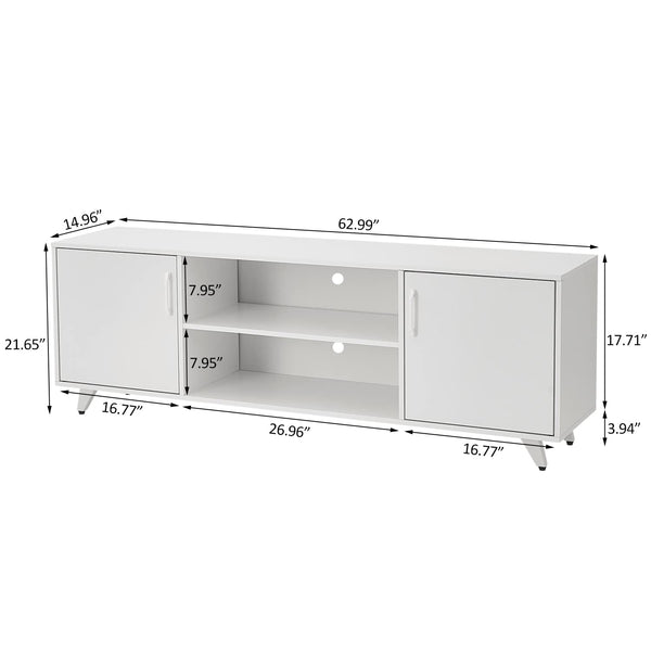 63" TV Stand with Doors and Shelves