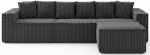 L-Shaped Modular Sectional Sofa – Corduroy, No Assembly