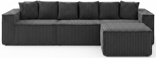 L-Shaped Modular Sectional Sofa – Corduroy, No Assembly