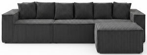 L-Shaped Modular Sectional Sofa – Corduroy, No Assembly