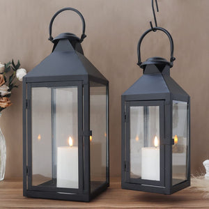 Vintage Metal Candle Lanterns Set of 2 – Indoor & Outdoor Hanging Lanterns