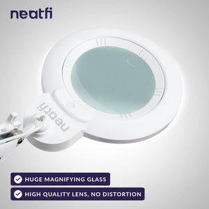 XL Bifocal LED Magnifying Lamp with Adjustable Arm & Clamp