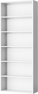 6-Tier Tall Bookcase – Wood Floor Standing Display Shelf