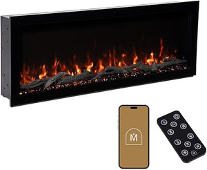 72-Inch Linear Electric Fireplace – Wall Mount & Recessed