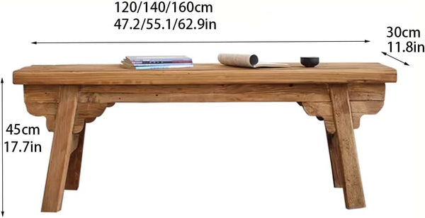 Rustic Solid Wood Narrow Indoor Bench
