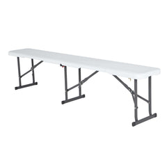 6-Foot Fold-in-Half Folding Bench – White Granite