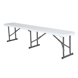 6-Foot Fold-in-Half Folding Bench – White Granite