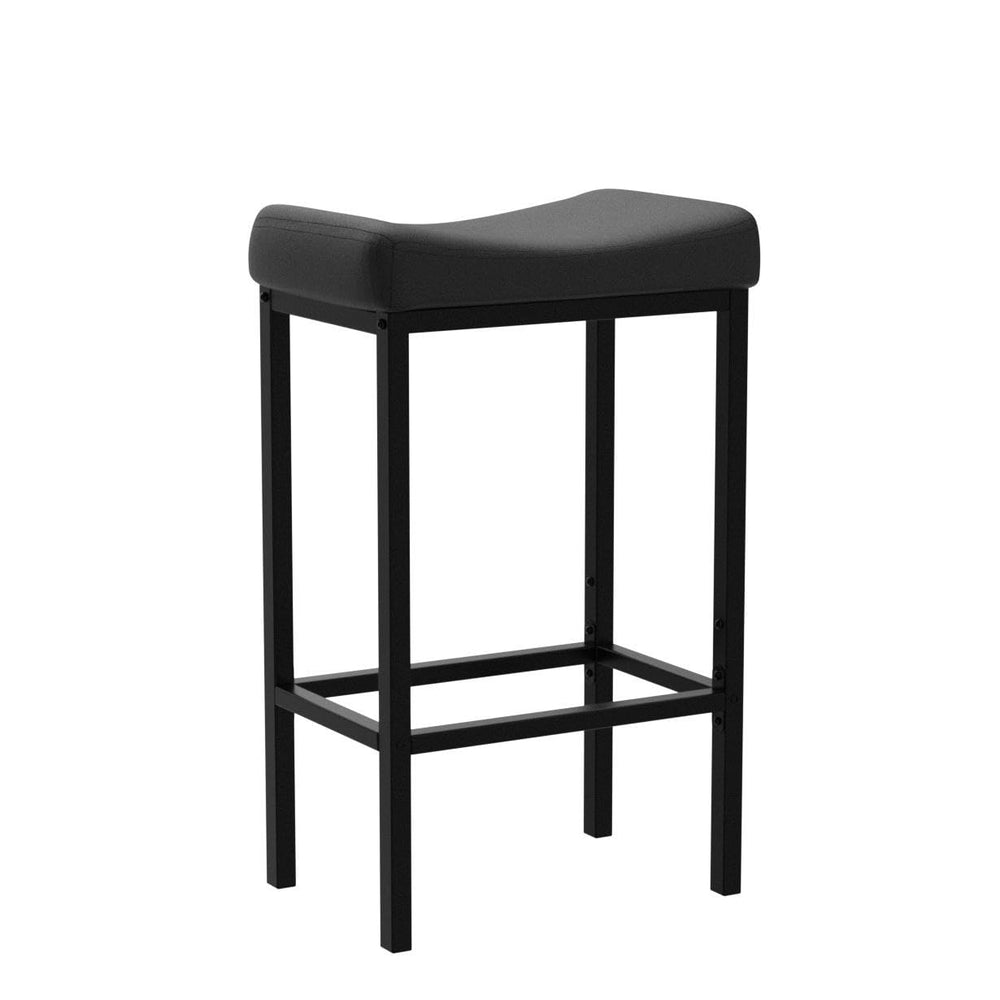 Counter Height Bar Stools with PU Leather Saddle Seat — Set of 2, 3, or 4