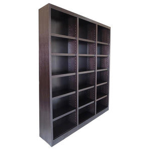 84" Triple Wide Wood Bookcase – Espresso
