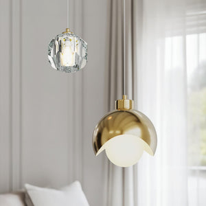 Gold Crystal Modern Pendant Light – Dimmable LED, Adjustable Hanging