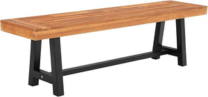 63" Acacia Wood Outdoor Bench