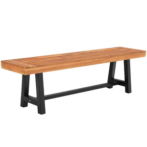 63" Acacia Wood Outdoor Bench