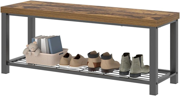 Entryway Storage Bench with Shoe Rack – 2-Tier & 3-Tier