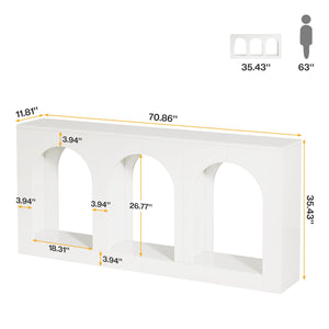 70.9" Console Table with 3 Arched Shelves