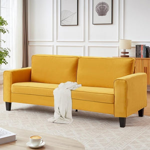 79" 3-Seater Linen Sofa with Adjustable Seat & Removable Covers
