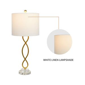 Crystal Base Table Lamps Set of 2 – 3-Way Dimmable Buffet Lamps