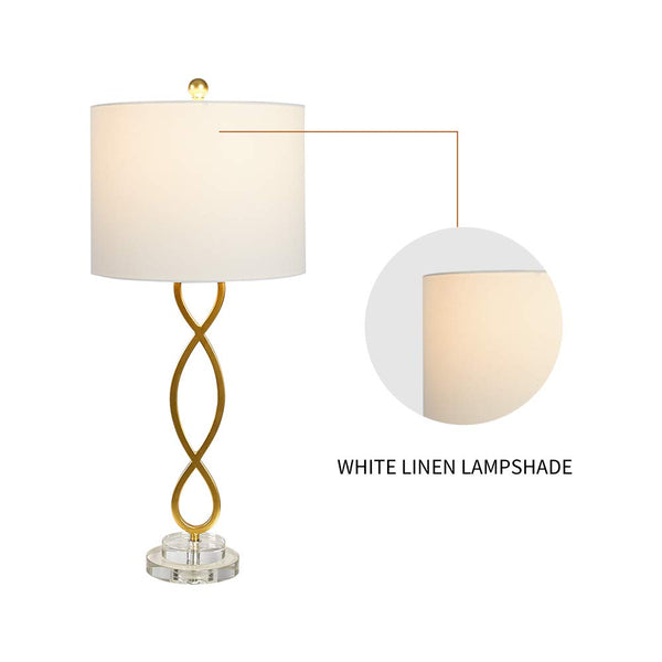 Crystal Base Table Lamps Set of 2 – 3-Way Dimmable Buffet Lamps