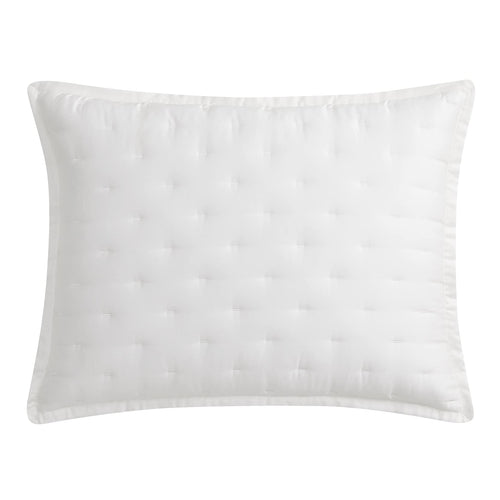 King Size Quilted Pillow Sham Set – 2 Piece, Lyocell, White