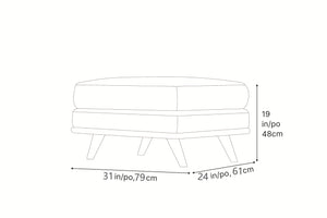 Top-Grain Leather Ottoman