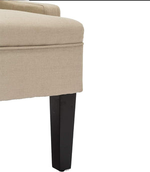 Button Tufted Loveseat Settee with High Back – Khaki