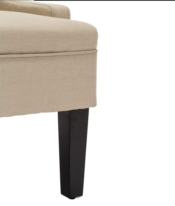 Button Tufted Loveseat Settee with High Back – Khaki