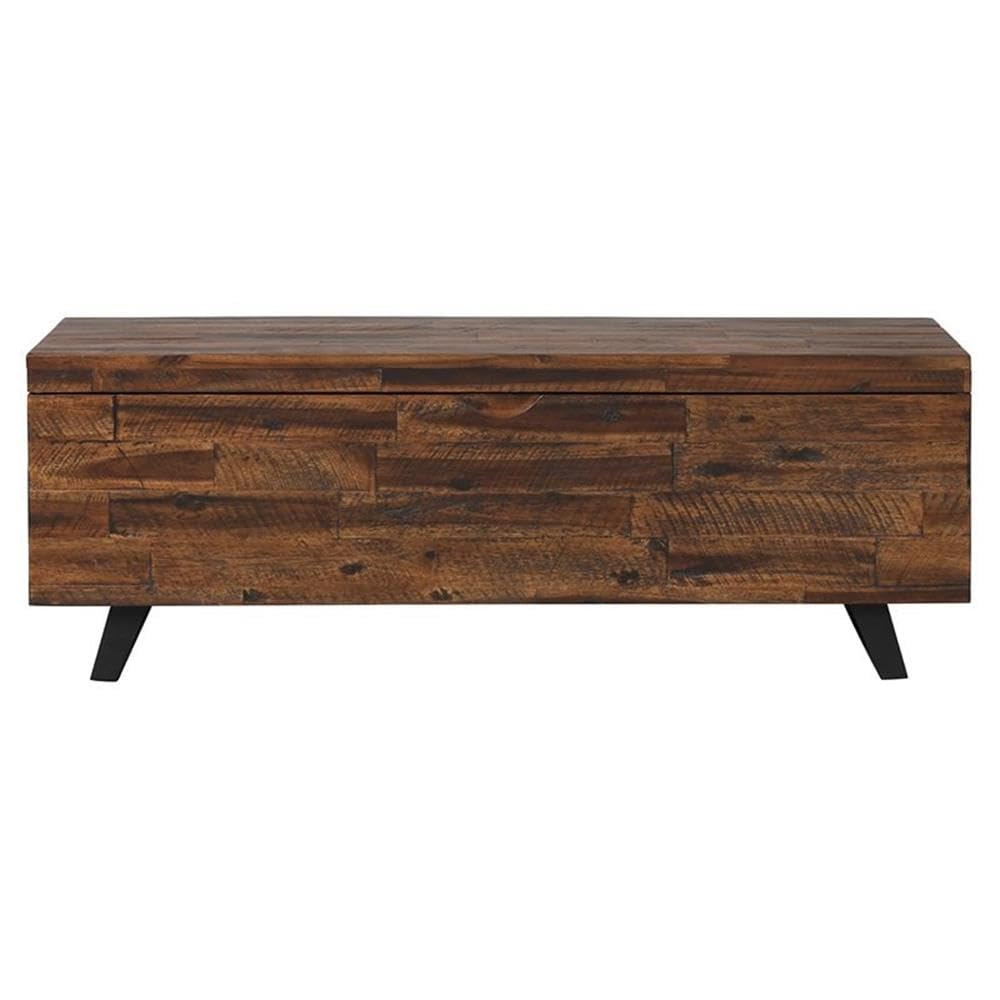 Acacia Wood Storage Trunk with Hinged Lid