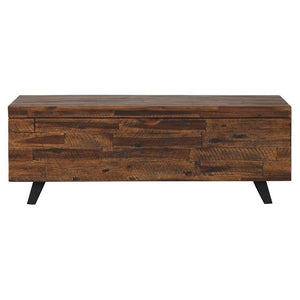 Acacia Wood Storage Trunk with Hinged Lid