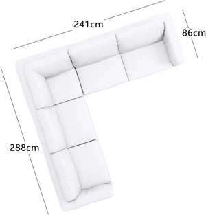 Corner Sofa Slipcover Set – Polyester Flax, 16-Piece