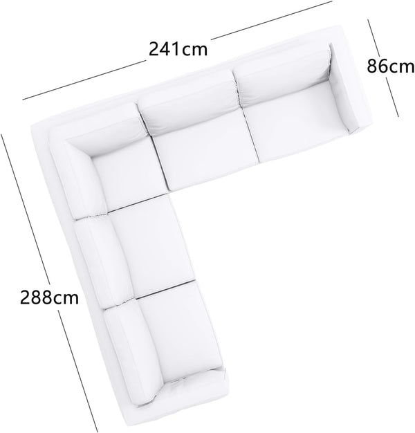 Corner Sofa Slipcover Set – Polyester Flax, 16-Piece