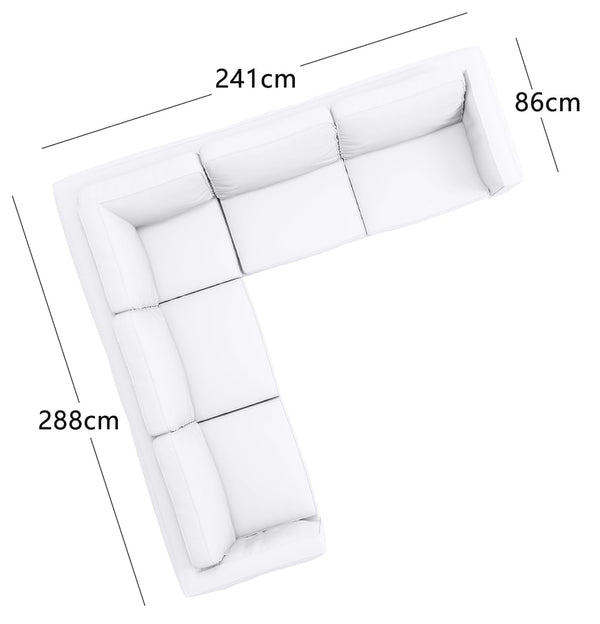 Corner Sofa Slipcover Set – Polyester Flax, 16-Piece