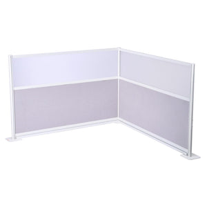 2-Pack Freestanding Office Partition with Frosted Acrylic Windows