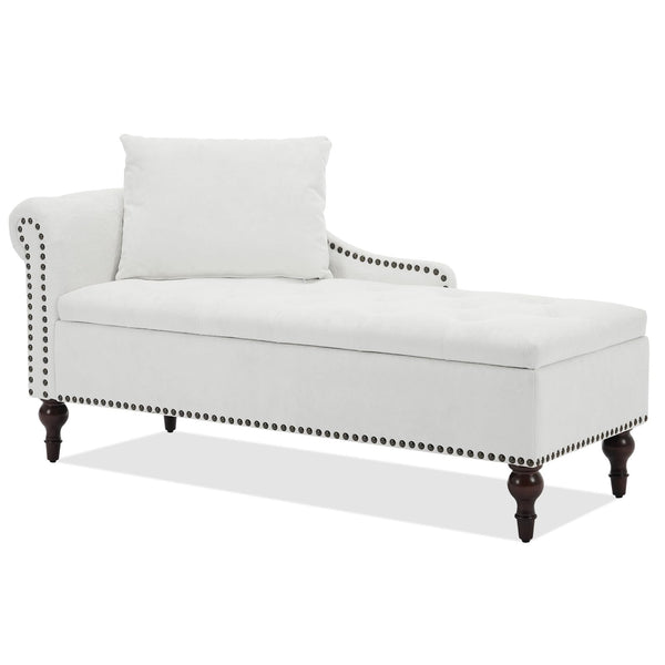Oversized Chaise Lounge with Storage & Left Armrest