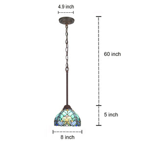 Tiffany Stained Glass Pendant Light – Sea Green
