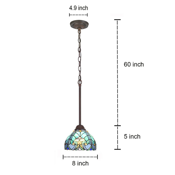 Tiffany Stained Glass Pendant Light – Sea Green
