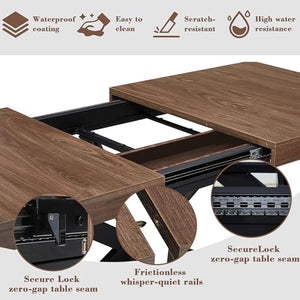 Extendable Dining Table with Hidden Leaf & Storage