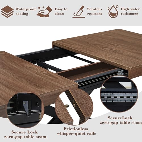 Extendable Dining Table with Hidden Leaf & Storage