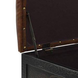 Storage Bench with Castors – Brown Faux Leather