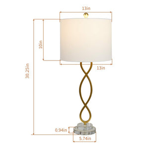 Crystal Base Table Lamps Set of 2 – 3-Way Dimmable Buffet Lamps