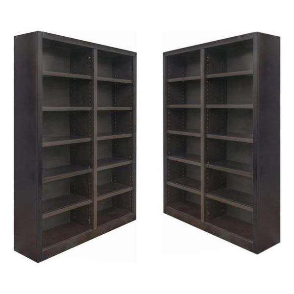 84" Tall Wood Bookcase Set of 2 – Espresso