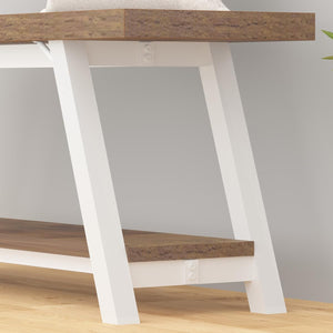 Rustic Entryway Bench with Shoe Storage