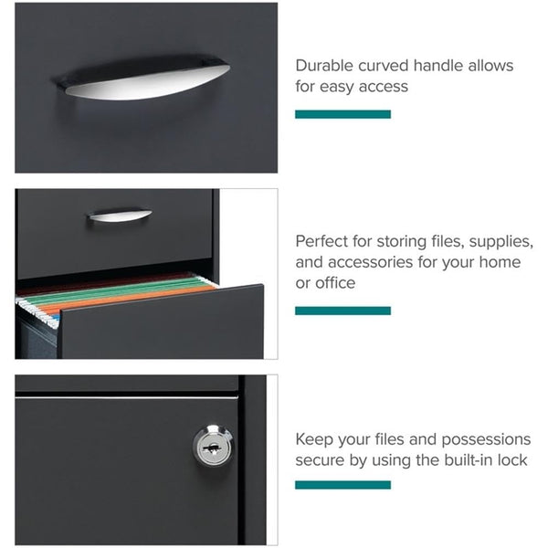 3-Drawer Vertical Metal Filing Cabinet with Lock – Letter Size
