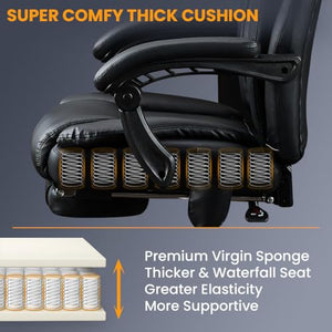 Heated Massage Reclining Office Chair with Footrest